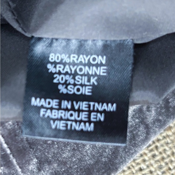 Tahari Grayish Brown Crushed Velvet Blazer Jacket Medium Steampunk Cottage Goth - Picture 3 of 6